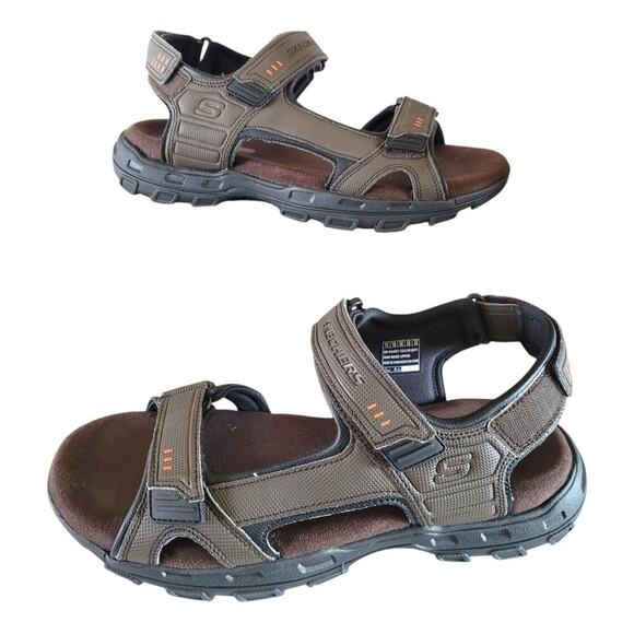 Skechers Mens SZ 11 Garver Louden Brown Outdoor Sandals Adjustable Relaxed Fit - Picture 1 of 10